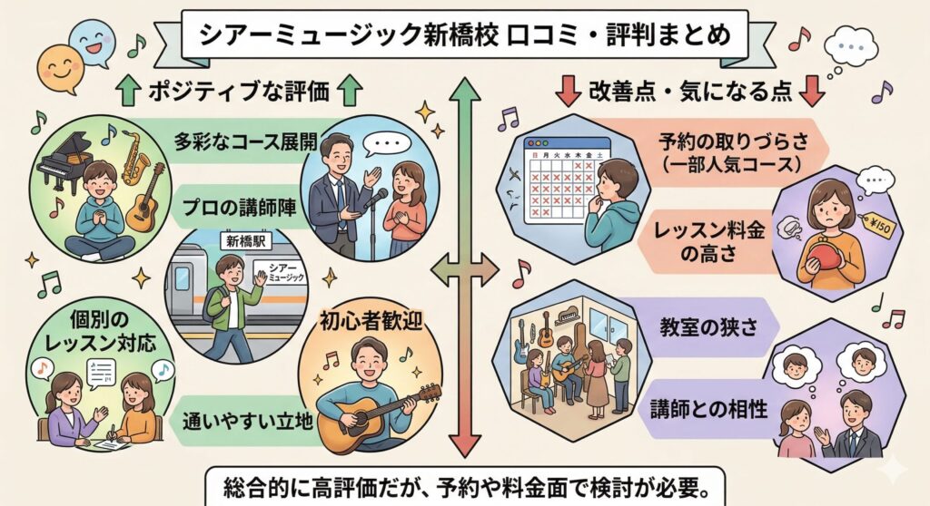 シアーミュージック新橋校の口コミ・評判まとめ