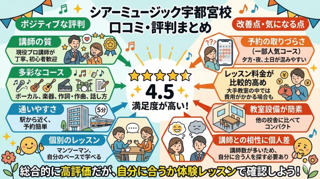 シアーミュージック宇都宮校の口コミ・評判まとめ