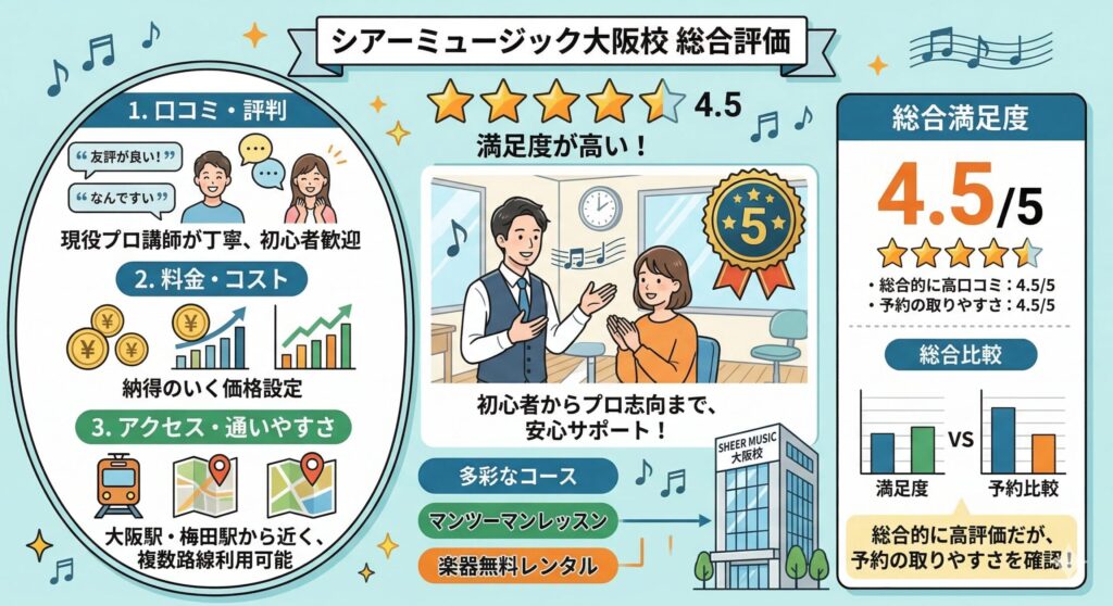 シアーミュージック大阪校の総合評価