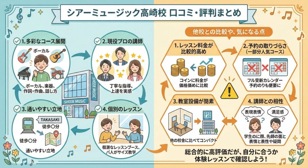 シアーミュージック高崎校の口コミ・評判まとめ
