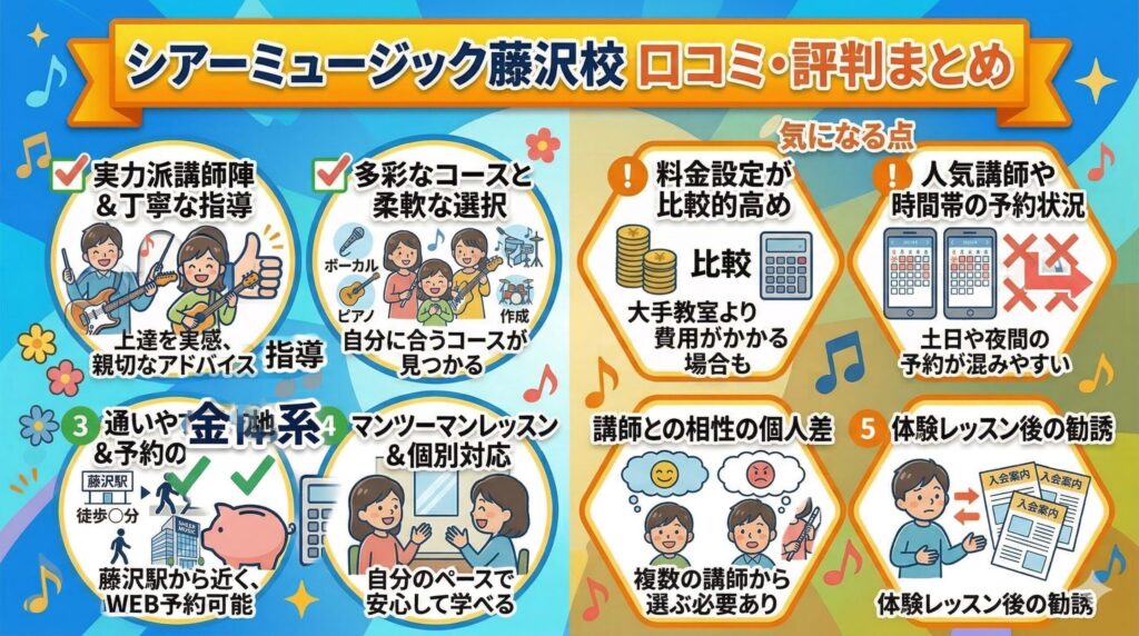 シアーミュージック藤沢校の口コミ・評判まとめ