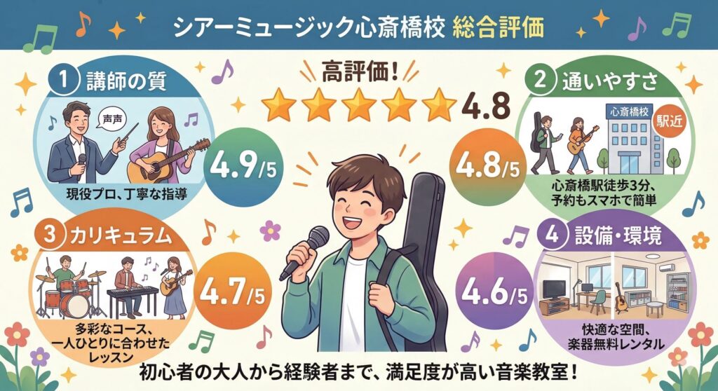 シアーミュージック心斎橋校の総合評価