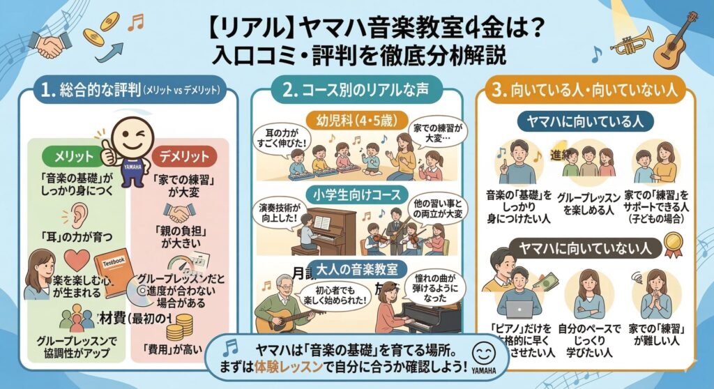 ヤマハ音楽教室のリアルな口コミ・評判