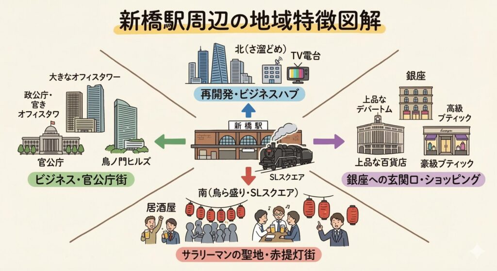 新橋駅周辺の地域特徴