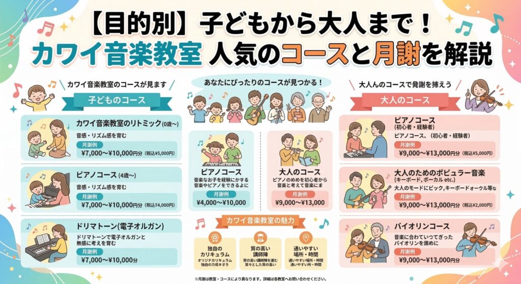 【目的別】子どもから大人まで！カワイ音楽教室人気のコースと月謝を解説