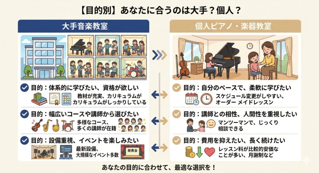 【目的別】あなたに合うのは大手?個人?