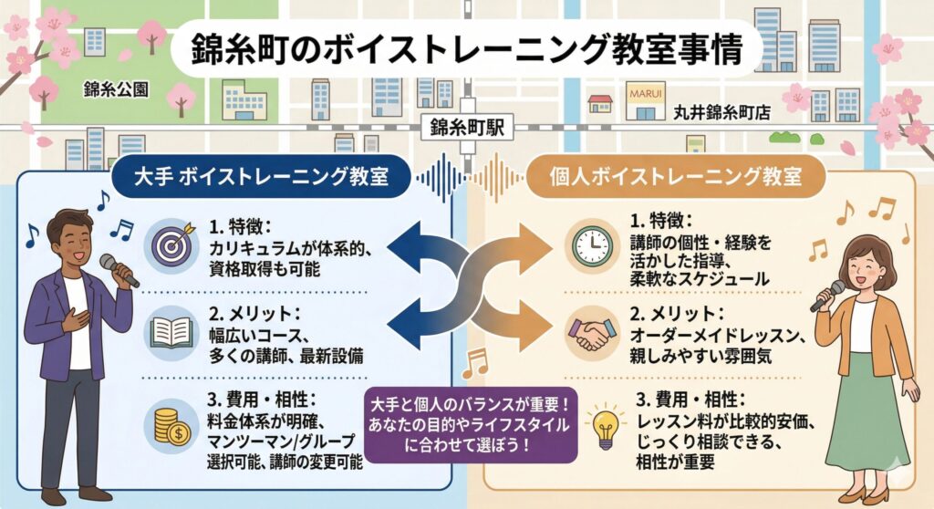 錦糸町のボイストレーニング教室事情