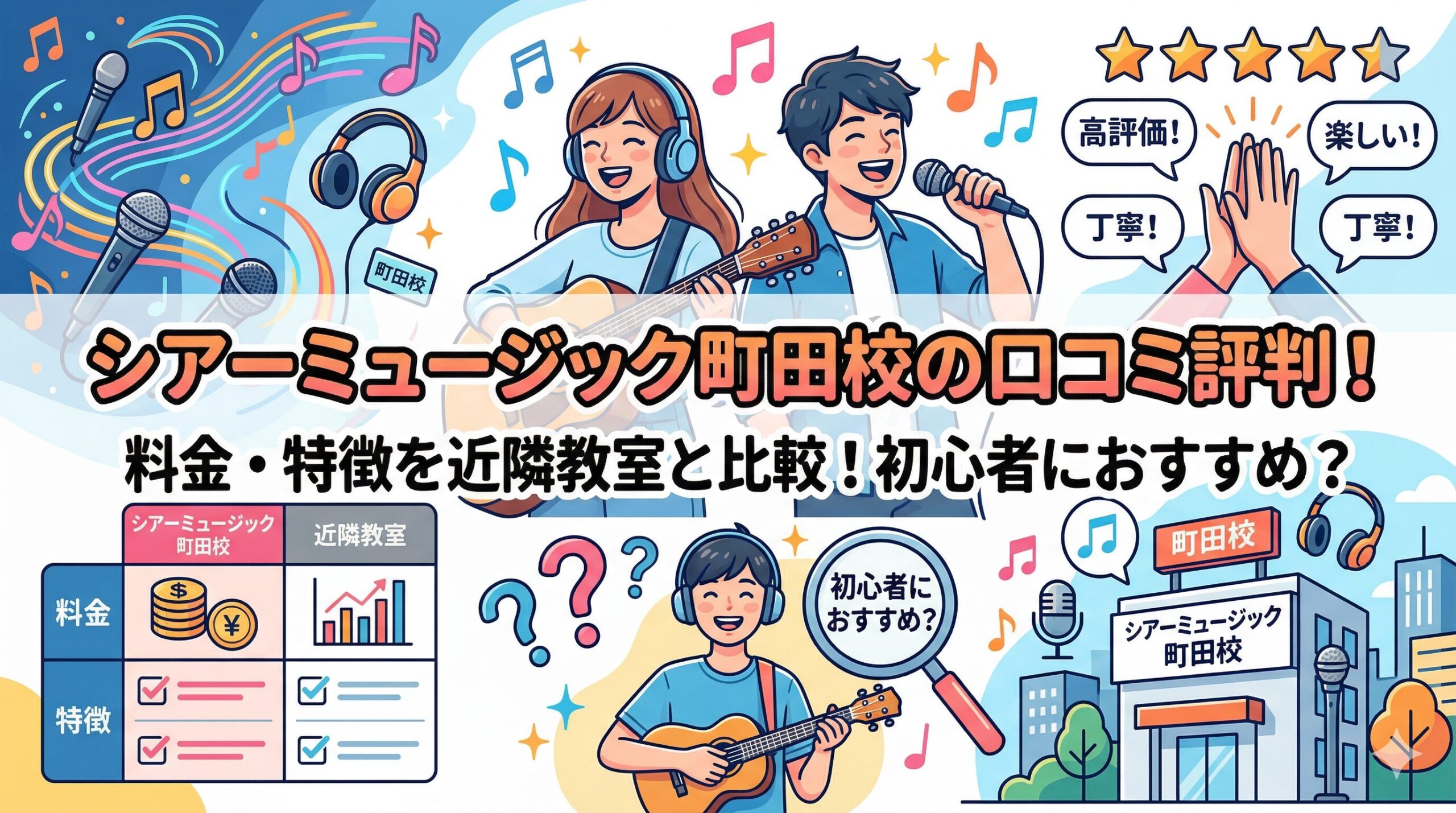 シアーミュージック町田校の口コミ評判！料金・特徴を近隣教室と比較！初心者におすすめ？