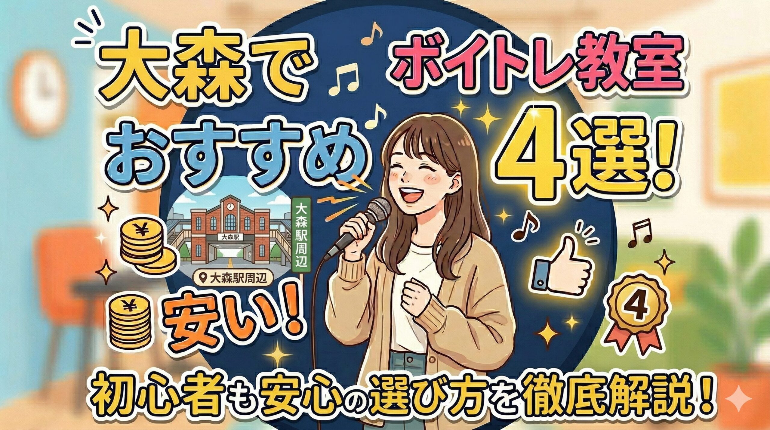 大森の安いボイトレ教室おすすめ4選！初心者も安心の選び方も解説
