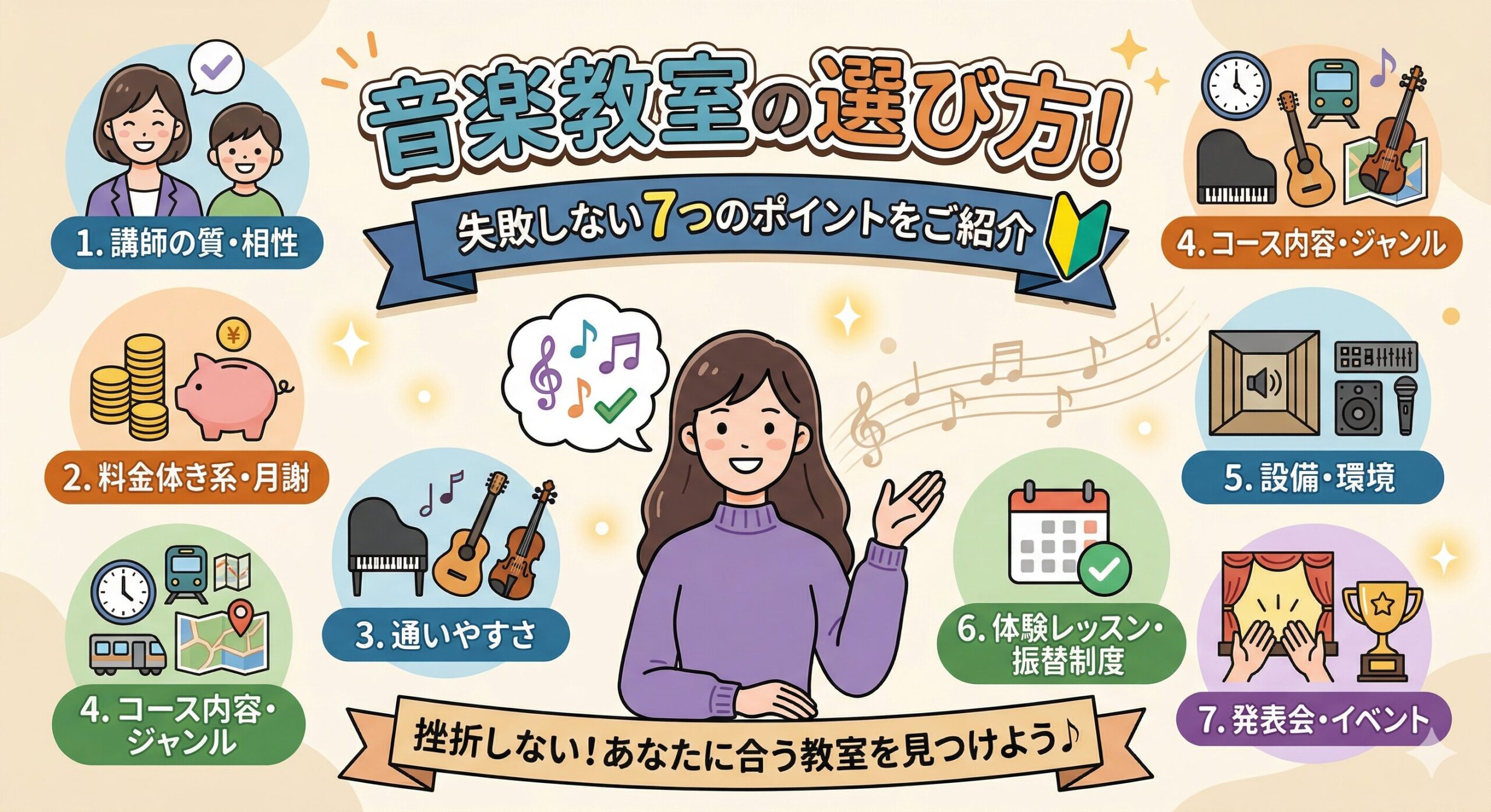 音楽教室の選び方！失敗しない7つのポイントをご紹介